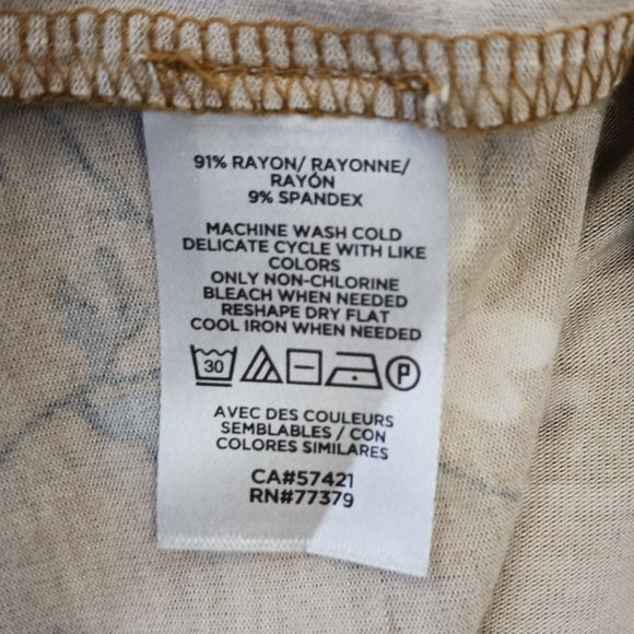 ANN TAYLOR Tan Floral Blouse Size M - Picture 5 of 5